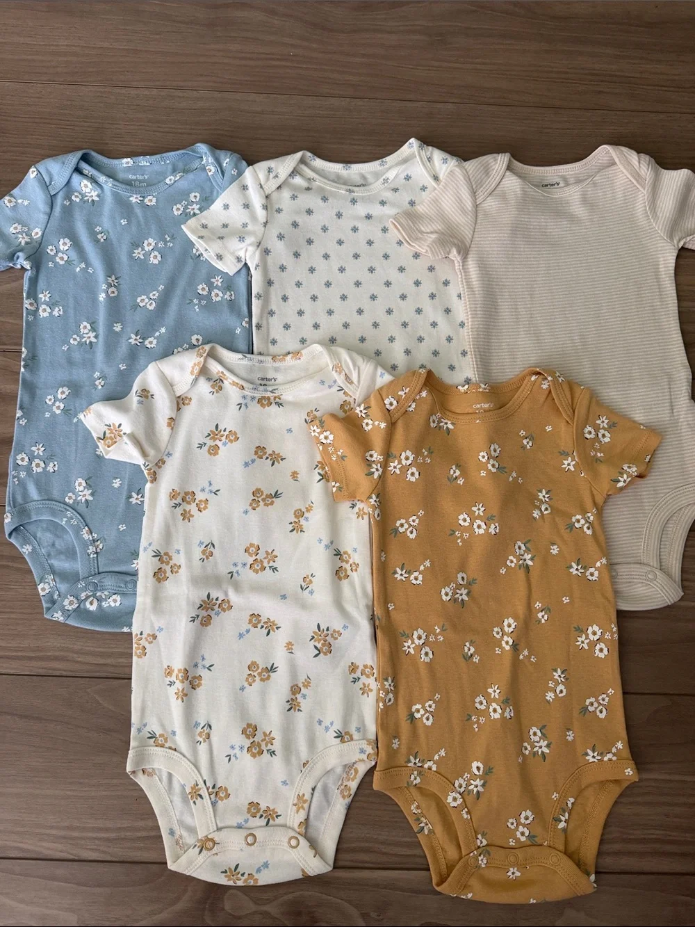 Carter's Baby Floral Short-Sleeve Onesies - Multi Color Pack